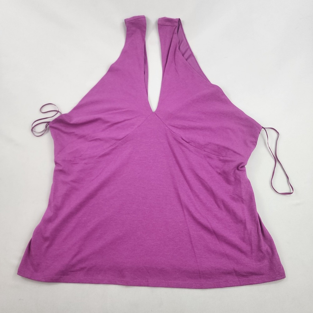 Express Blouse Top Womens XL Purple 19565101 Stretch V-Neck Halter Sleeveless